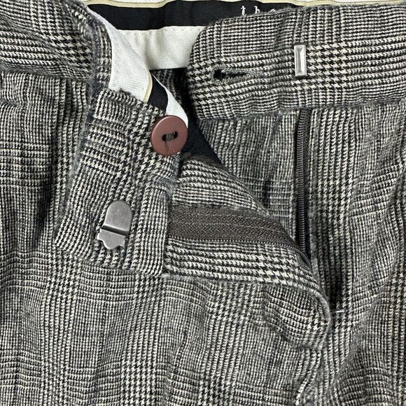 Theory Pants Womens 4 Black Plaid Wide Leg Flare Career Office Flannel Trouser* - Picture 4 of 16